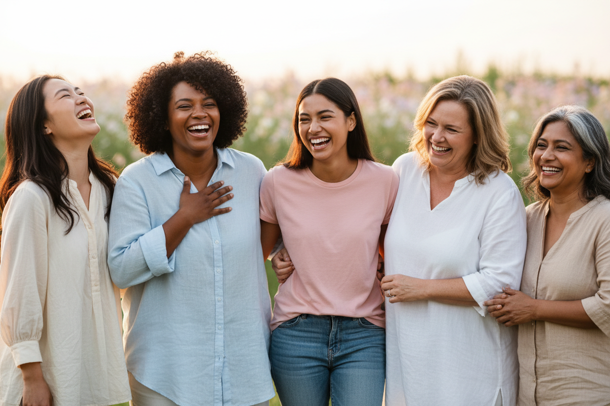 different people. lighter colored shirts